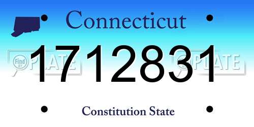 1712831 Connecticut License Plate