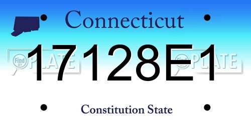17128E1 Connecticut License Plate