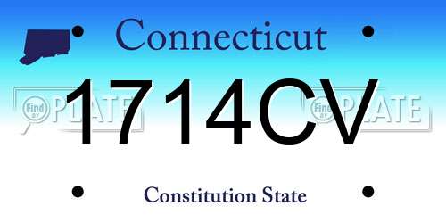 1714CV Connecticut License Plate