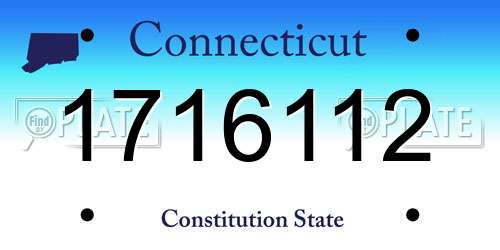 1716112 Connecticut License Plate