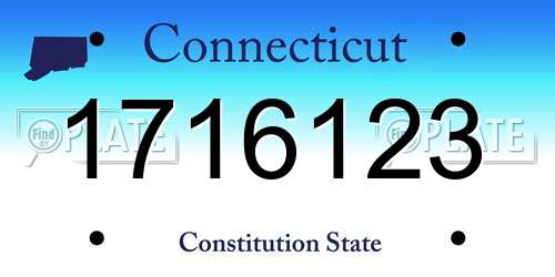 1716123 Connecticut License Plate