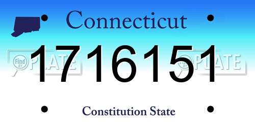 1716151 Connecticut License Plate