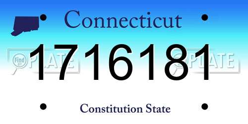 1716181 Connecticut License Plate