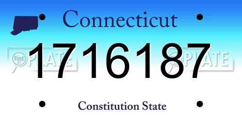 1716187 Connecticut License Plate