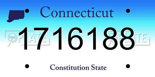 1716188 Connecticut License Plate