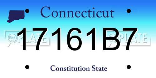 17161B7 Connecticut License Plate