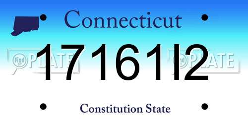 17161I2 Connecticut License Plate