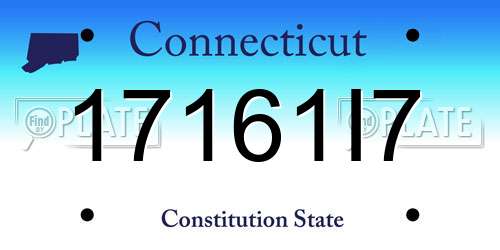 17161I7 Connecticut License Plate