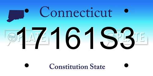 17161S3 Connecticut License Plate
