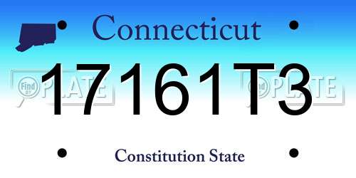 17161T3 Connecticut License Plate