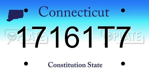 17161T7 Connecticut License Plate
