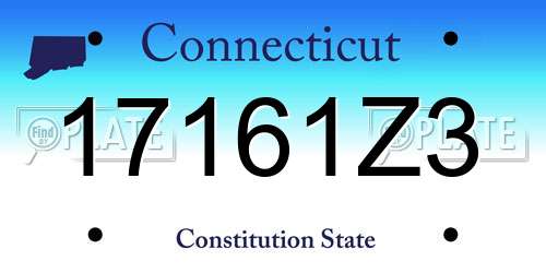 17161Z3 Connecticut License Plate