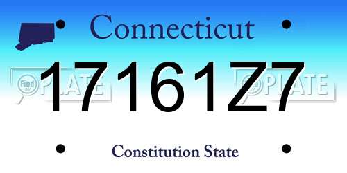17161Z7 Connecticut License Plate