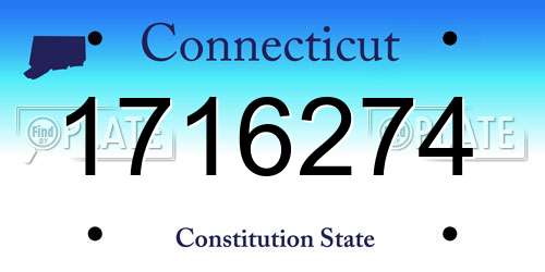 1716274 Connecticut License Plate