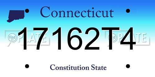17162T4 Connecticut License Plate