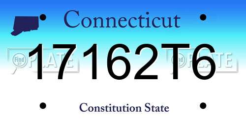 17162T6 Connecticut License Plate
