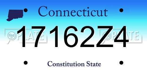 17162Z4 Connecticut License Plate