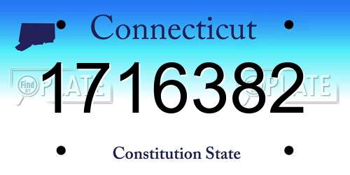 1716382 Connecticut License Plate