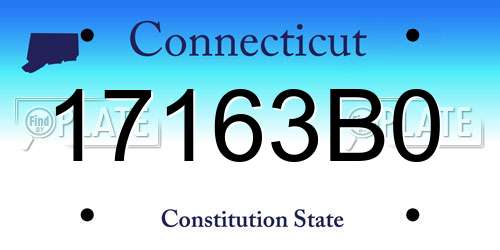 17163B0 Connecticut License Plate