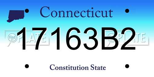 17163B2 Connecticut License Plate