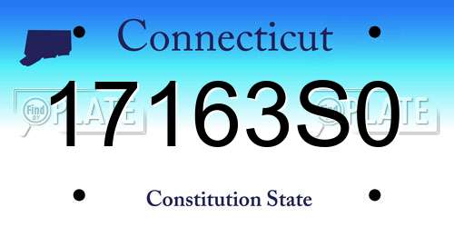 17163S0 Connecticut License Plate