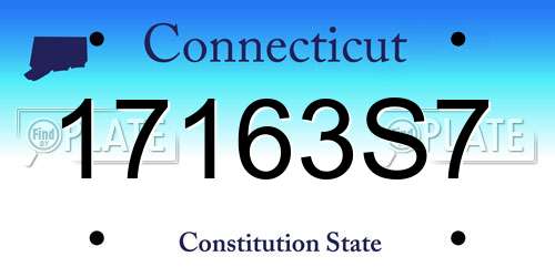 17163S7 Connecticut License Plate