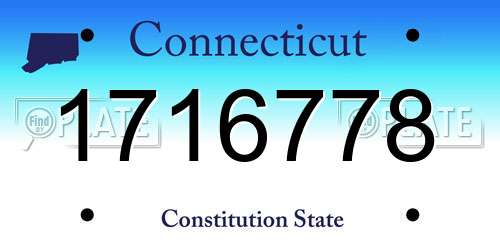 1716778 Connecticut License Plate
