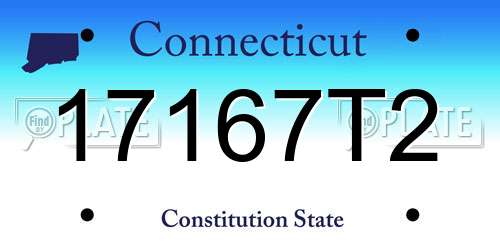 17167T2 Connecticut License Plate