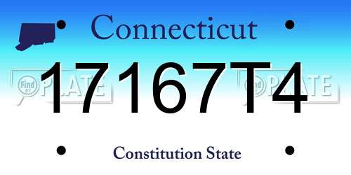 17167T4 Connecticut License Plate