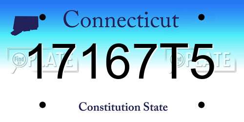 17167T5 Connecticut License Plate