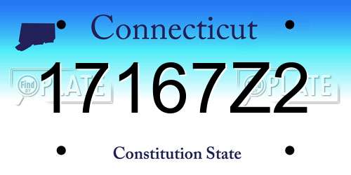 17167Z2 Connecticut License Plate