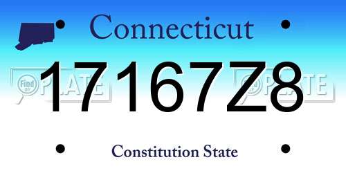 17167Z8 Connecticut License Plate
