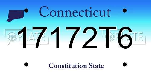 17172T6 Connecticut License Plate