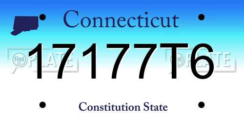 17177T6 Connecticut License Plate