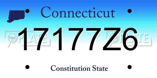 17177Z6 Connecticut License Plate
