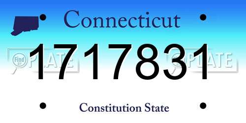 1717831 Connecticut License Plate