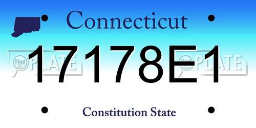 17178E1 Connecticut License Plate