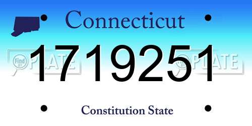 1719251 Connecticut License Plate