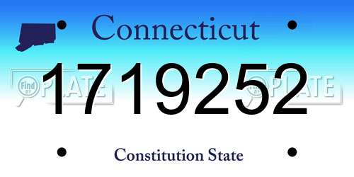 1719252 Connecticut License Plate
