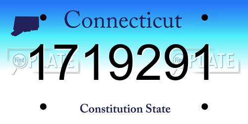 1719291 Connecticut License Plate