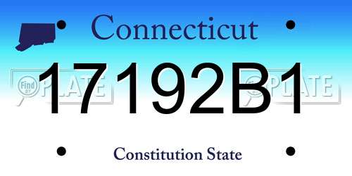 17192B1 Connecticut License Plate
