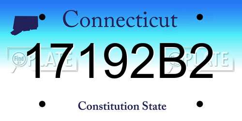 17192B2 Connecticut License Plate