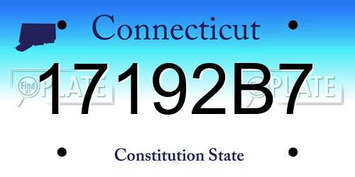 17192B7 Connecticut License Plate