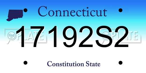 17192S2 Connecticut License Plate