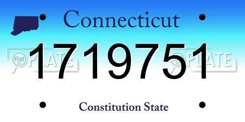 1719751 Connecticut License Plate