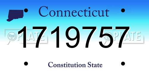 1719757 Connecticut License Plate