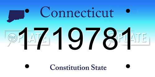 1719781 Connecticut License Plate