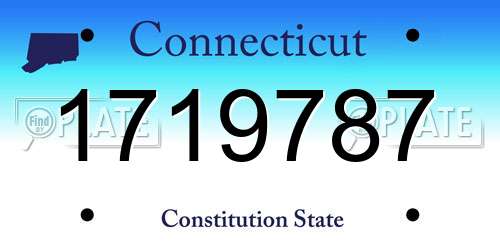 1719787 Connecticut License Plate