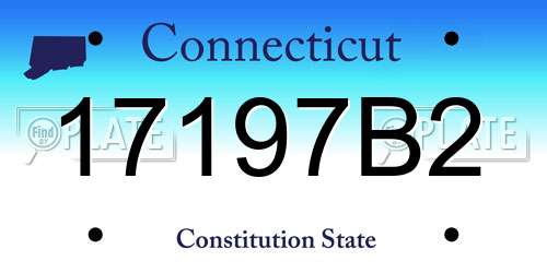 17197B2 Connecticut License Plate