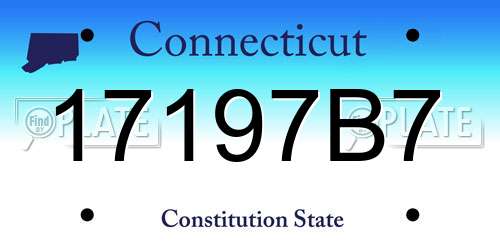 17197B7 Connecticut License Plate